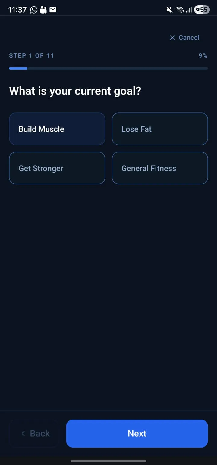 Onboarding Umfrage Frage 1